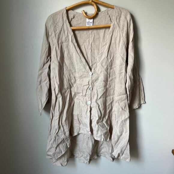 Match Point Beige Linen Tunic Women's Medium - Picture 1 of 6